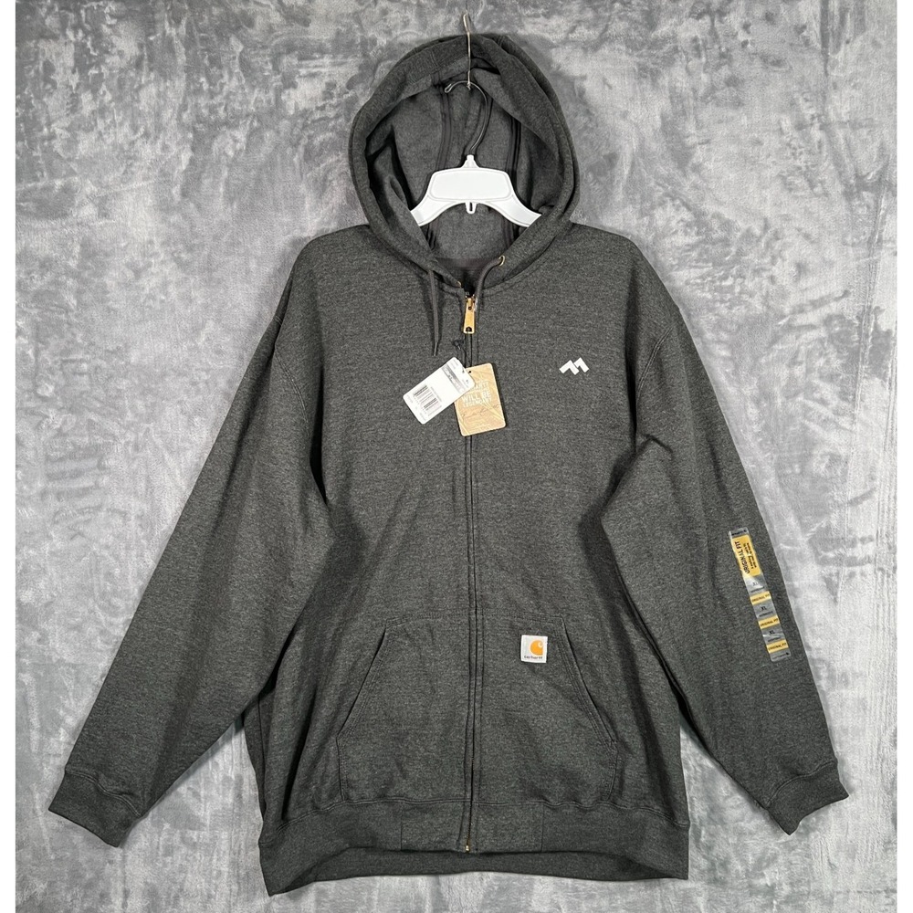 Carhartt Full Zip Sweatshirt Hoodie Mens XL New Gray Midweight Original Fit